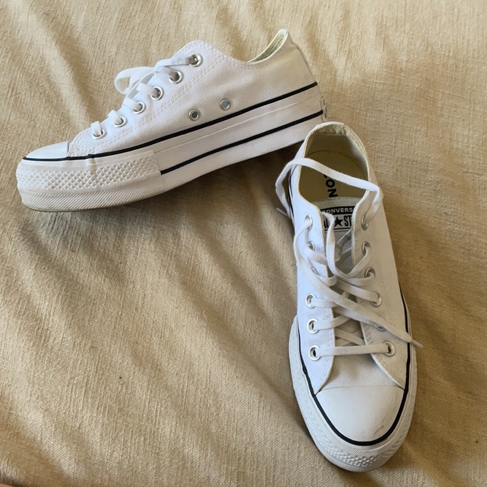 White platform converse